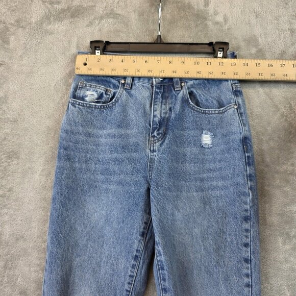 Cotton On Jeans Womens 4 Light Wash Mom High Rise Distressed Denim Tapered Leg - Picture 2 of 11